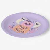 Trick oder Treat Ghost Pappteller (Schrägansicht)