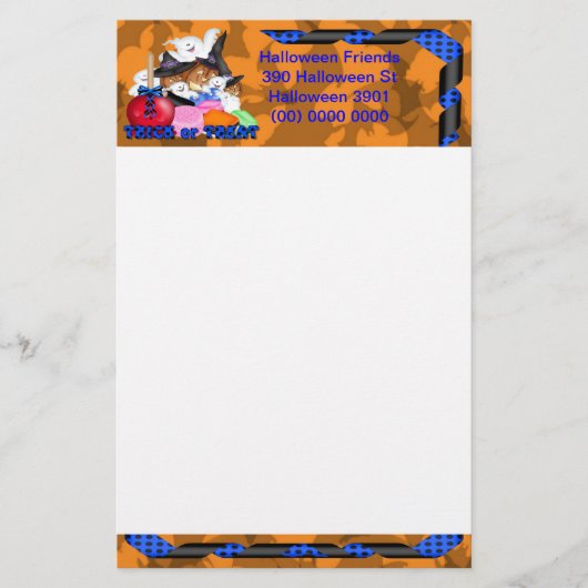 Trick oder Treat Ghost & Pumpkins Schreibery Briefpapier (Vorderseite)
