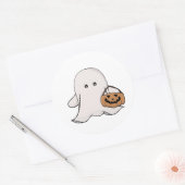 Trick oder Treat Ghost Runder Aufkleber (Umschlag)