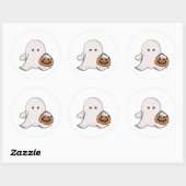 Trick oder Treat Ghost Runder Aufkleber (Blatt)