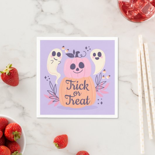 Trick oder Treat Ghost Serviette (Beispiel)
