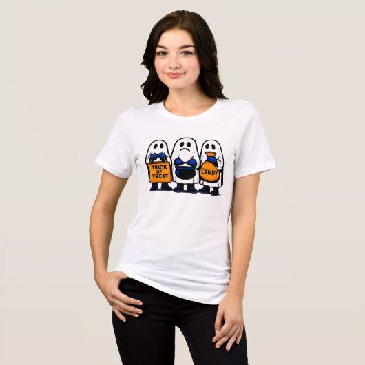 Trick oder Treat Ghost Squad Tri-Blend Shirt (Vorderseite voll)