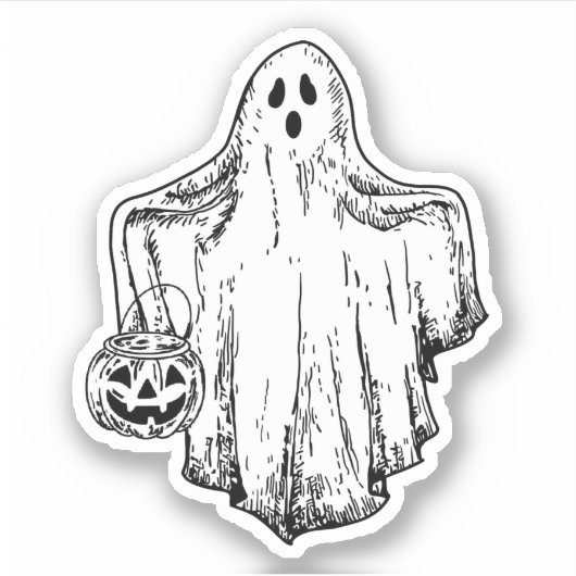 Trick oder Treat Ghost Sticker (Vorderseite)