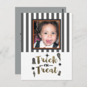 Trick oder Treat Ghosts Chic Modernes Halloween-Fo Postkarte (Vorne/Hinten)