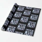 Trick oder Treat Ghosts Niedliches Schwarzes Hallo Geschenkpapier (Ungerollt)