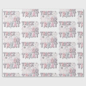 Trick oder Treat Ghosts Niedliches weißes Hallowee Geschenkpapier (Flach)