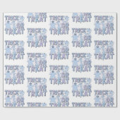 Trick oder Treat Ghosts Niedliches weißes Hallowee Geschenkpapier (Flach)