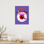 Trick oder Treat - Gigant Eyeball und Halloween Ca Poster (Küche)