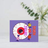 Trick oder Treat - Gigant Eyeball und Halloween Ca Postkarte (Stehend Vorderseite)