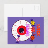 Trick oder Treat - Gigant Eyeball und Halloween Ca Postkarte (Vorne/Hinten)