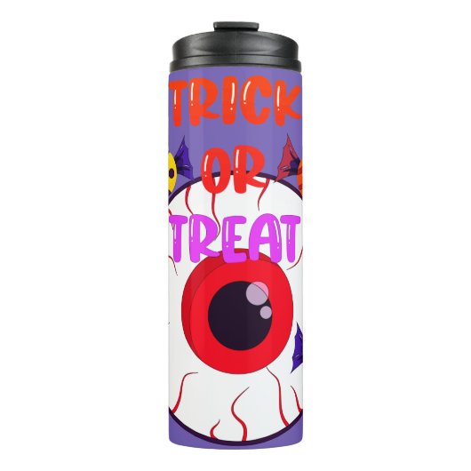Trick oder Treat - Gigant Eyeball und Halloween Ca Thermosbecher (Vorderseite)