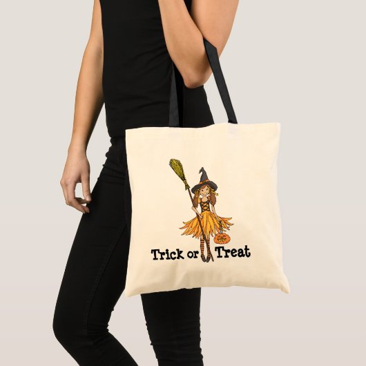 Trick oder Treat Girls Halloween-Tasche Tragetasche (Vorderseite (Produkt))
