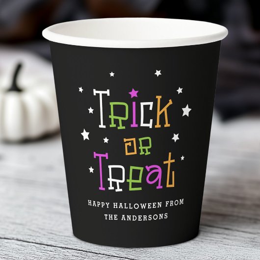 Trick oder treat glückliche Halloween Pappbecher