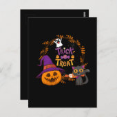 Trick oder Treat, glückliches Halloween, lustige K Postkarte (Vorne/Hinten)