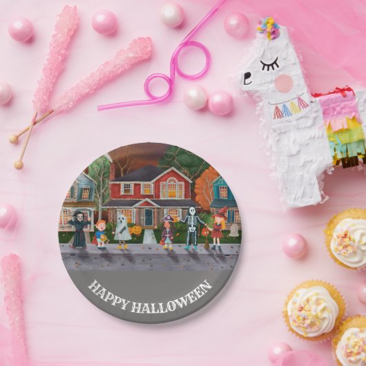 Trick oder Treat, glückliches Halloween Pappteller (Party)
