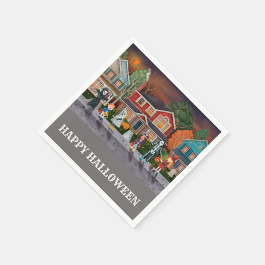 Trick oder Treat, glückliches Halloween Serviette (Ecke)