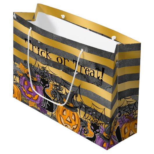 Trick oder Treat Große Geschenktüte (Vorderseite Schrägansicht)