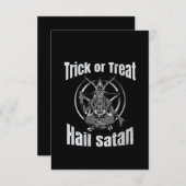 Trick oder Treat Hail Satan Pentagram Ziege Dankeskarte (Vorne/Hinten)
