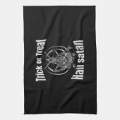 Trick oder Treat Hail Satan Pentagram Ziege Geschirrtuch (Vertikal)