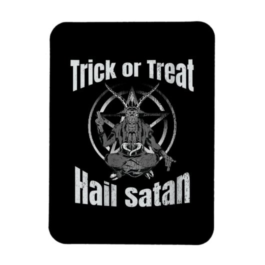 Trick oder Treat Hail Satan Pentagram Ziege Magnet (Vertikal)