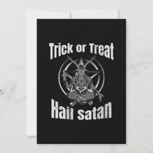 Trick oder Treat Hail Satan Pentagram Ziege Save The Date