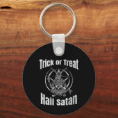 Trick oder Treat Hail Satan Pentagram Ziege Schlüsselanhänger (Vorderseite)