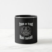 Trick oder Treat Hail Satan Pentagram Ziege Tasse (Zentrum)