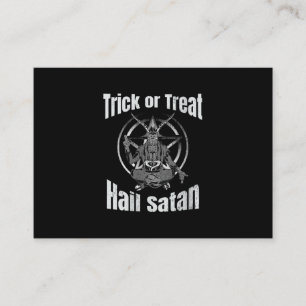 Trick oder Treat Hail Satan Pentagram Ziege Visitenkarte