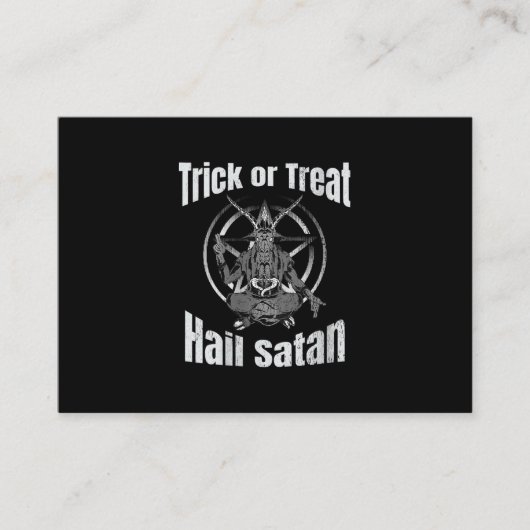 Trick oder Treat Hail Satan Pentagram Ziege Visitenkarte (Vorderseite)