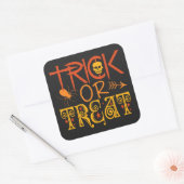 Trick oder Treat Halloween-Aufkleber Quadratischer Aufkleber (Umschlag)