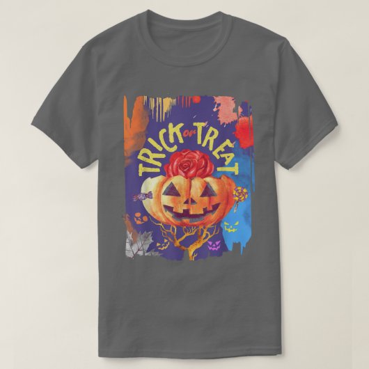 Trick oder Treat Halloween Beängstigenden Pumpkin T-Shirt (Design vorne)