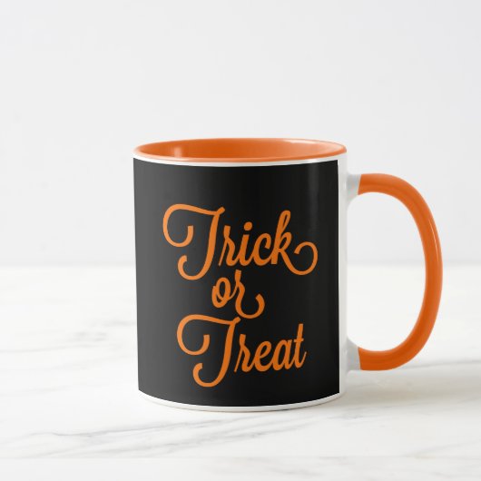 Trick oder Treat Halloween Black and Orange Tasse (Rechts)