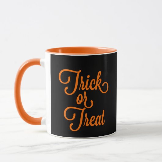 Trick oder Treat Halloween Black and Orange Tasse (Links)