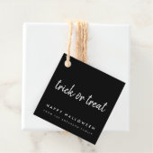 Trick oder Treat | Halloween Black Modern Minimal Geschenkanhänger (Beispiel)