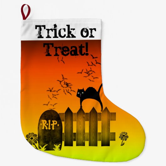 Trick oder Treat Halloween Bonbons Großer Weihnachtsstrumpf (Vorderseite)