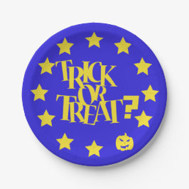 Trick oder Treat Halloween Brexit Pappteller