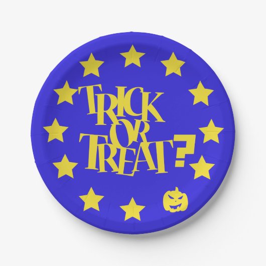 Trick oder Treat Halloween Brexit Pappteller (Vorderseite)
