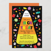Trick oder Treat Halloween Candy Einladung (Vorne/Hinten)