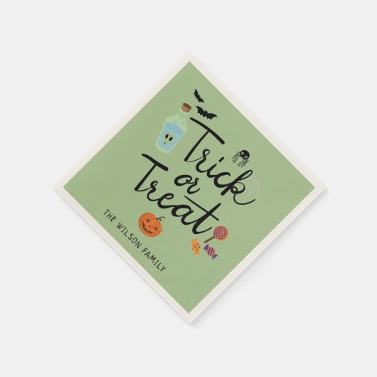 Trick oder Treat Halloween Candy Serviette (Ecke)