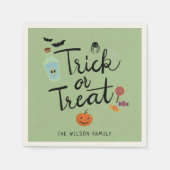 Trick oder Treat Halloween Candy Serviette (Vorderseite)