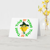 Trick oder Treat Halloween Chick Karte (Gelbe Blume)