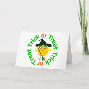 Trick oder Treat Halloween Chick Karte