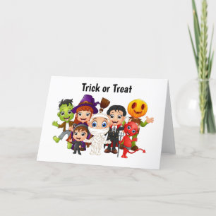 Trick oder Treat Halloween Children Feiertagskarte