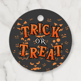 Trick oder Treat Halloween Circle Fevor Tags Geschenkanhänger
