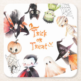 Trick oder Treat Halloween Costume Party Geburtsta Runder Pappuntersetzer