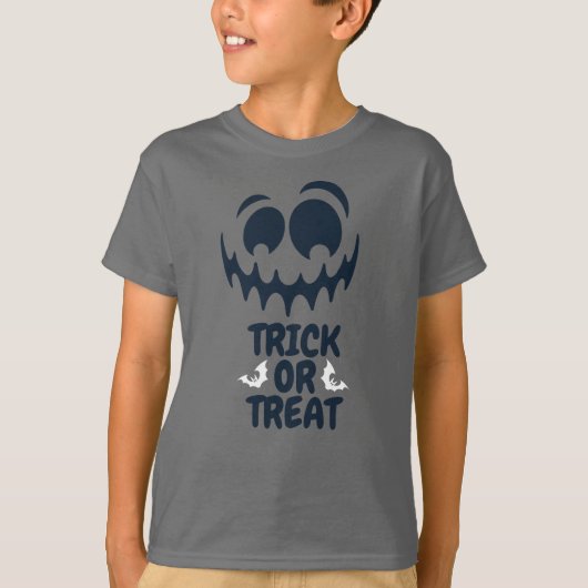 Trick oder Treat Halloween Creepy Funny Face T-Shirt (Vorderseite)
