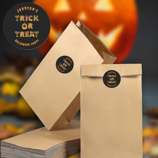 Trick oder Treat Halloween Custom Runder Aufkleber