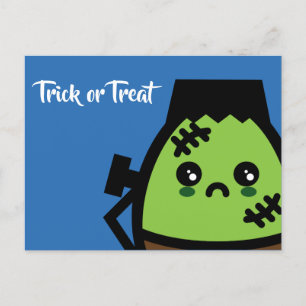 Trick oder Treat - Halloween - Egg Frankenstein Einladungspostkarte