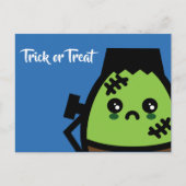 Trick oder Treat - Halloween - Egg Frankenstein Einladungspostkarte (Vorderseite)