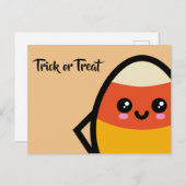 Trick oder Treat - Halloween - Ei Candy Cori Einladungspostkarte (Vorne/Hinten)